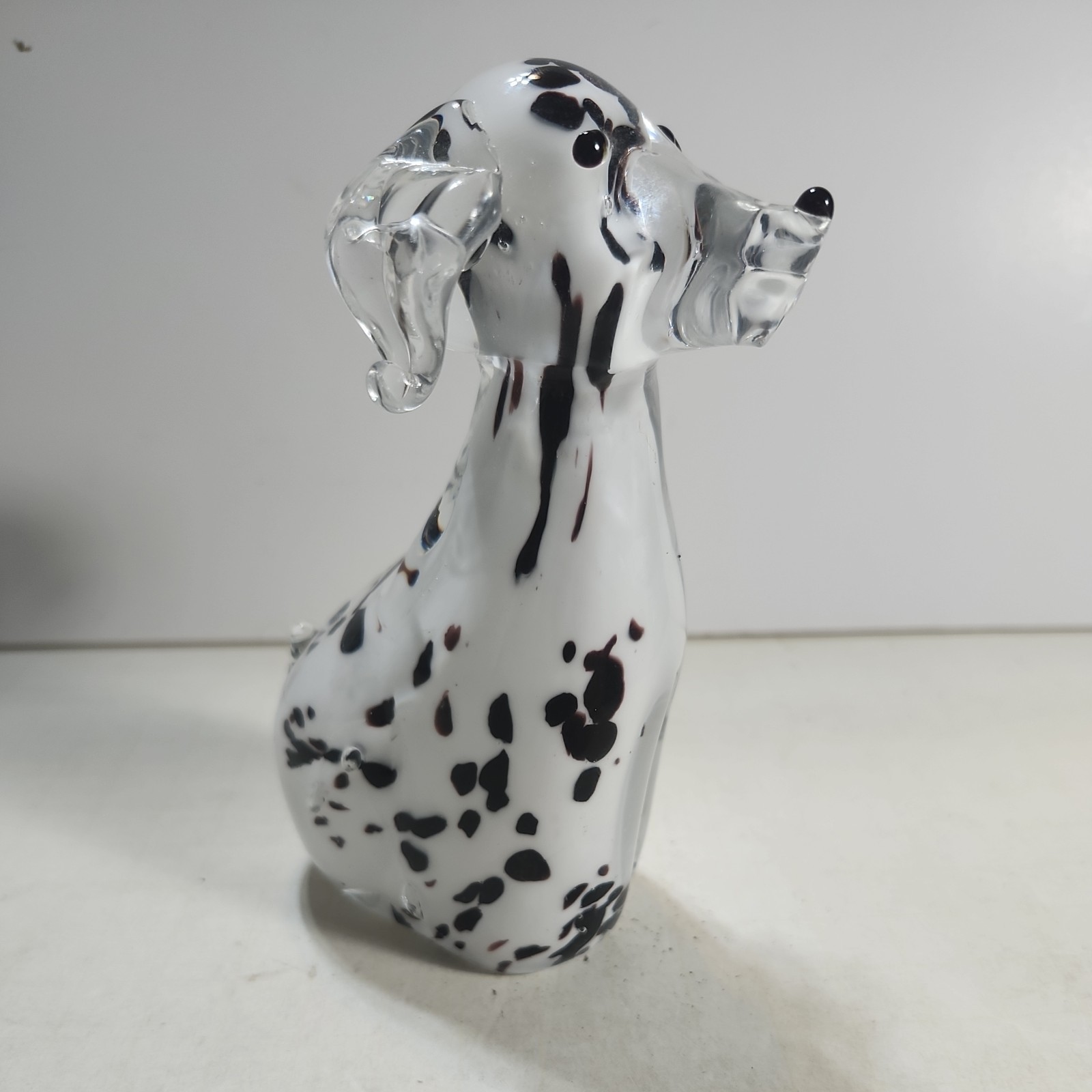 Unbranded Hand Blown Sitting Dalmatian Dog