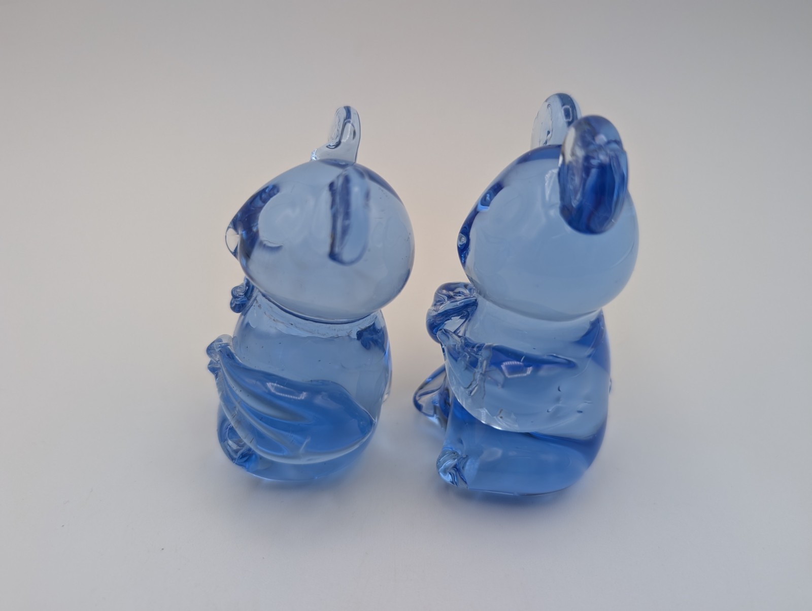 Pair of Blue Glass Bears United States Commemorative Fine Art Gallery, Hand Made