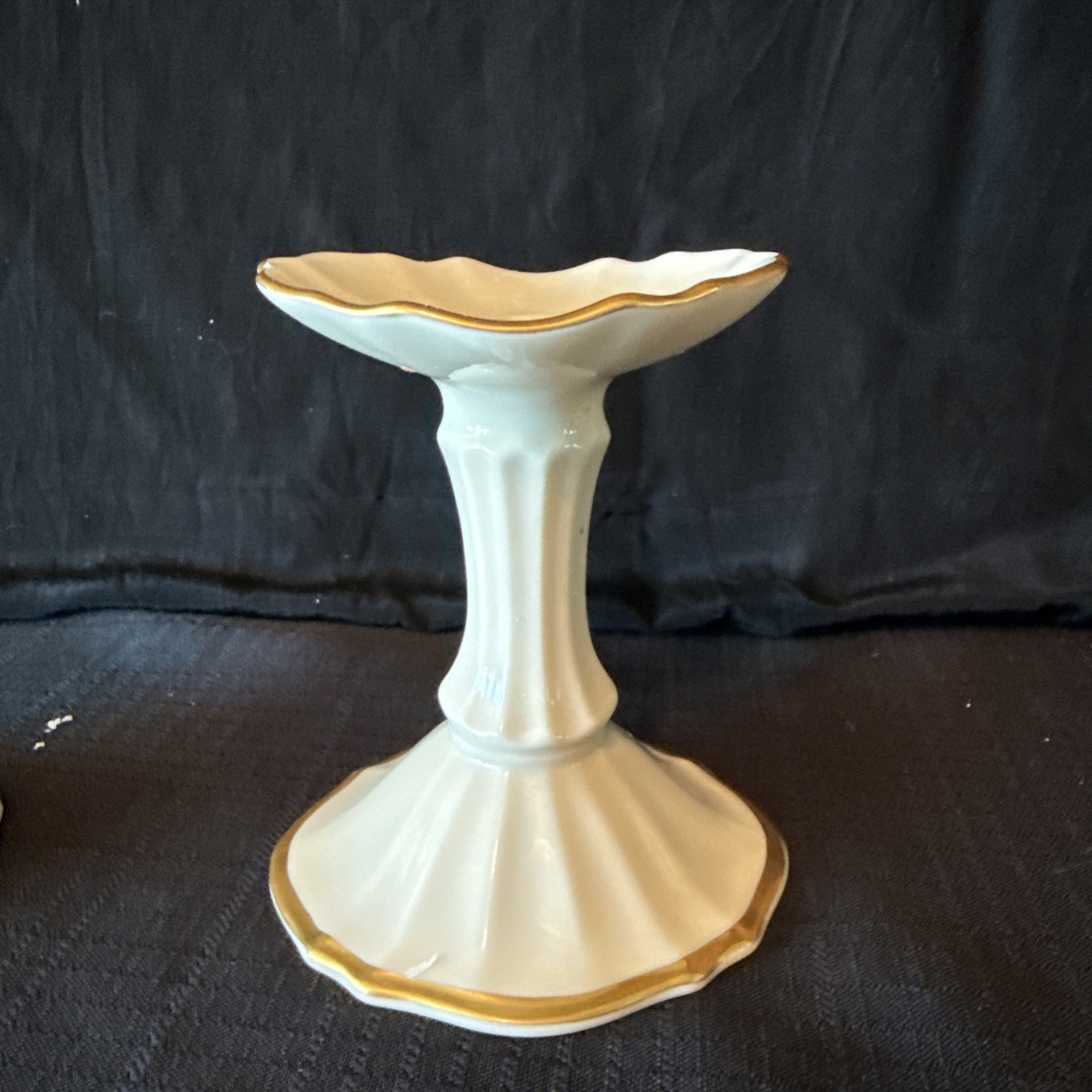 Vintage Lenox Candlesticks Symphony Special 4.25″ Ivory Porcelain Made in USA