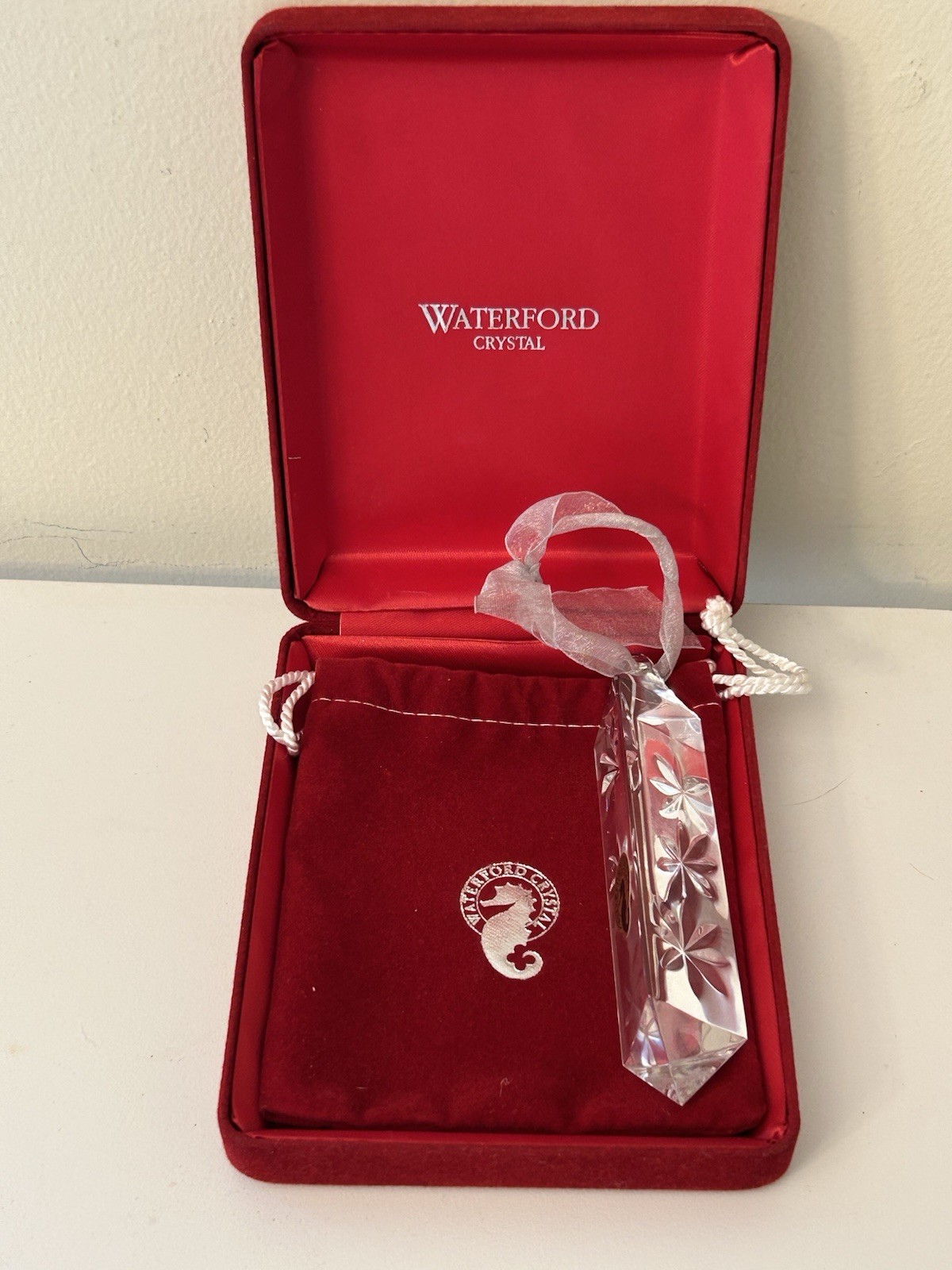 VTG Waterford Lead Crystal Celebrate The Season Star Prism Ornament 2001 Box