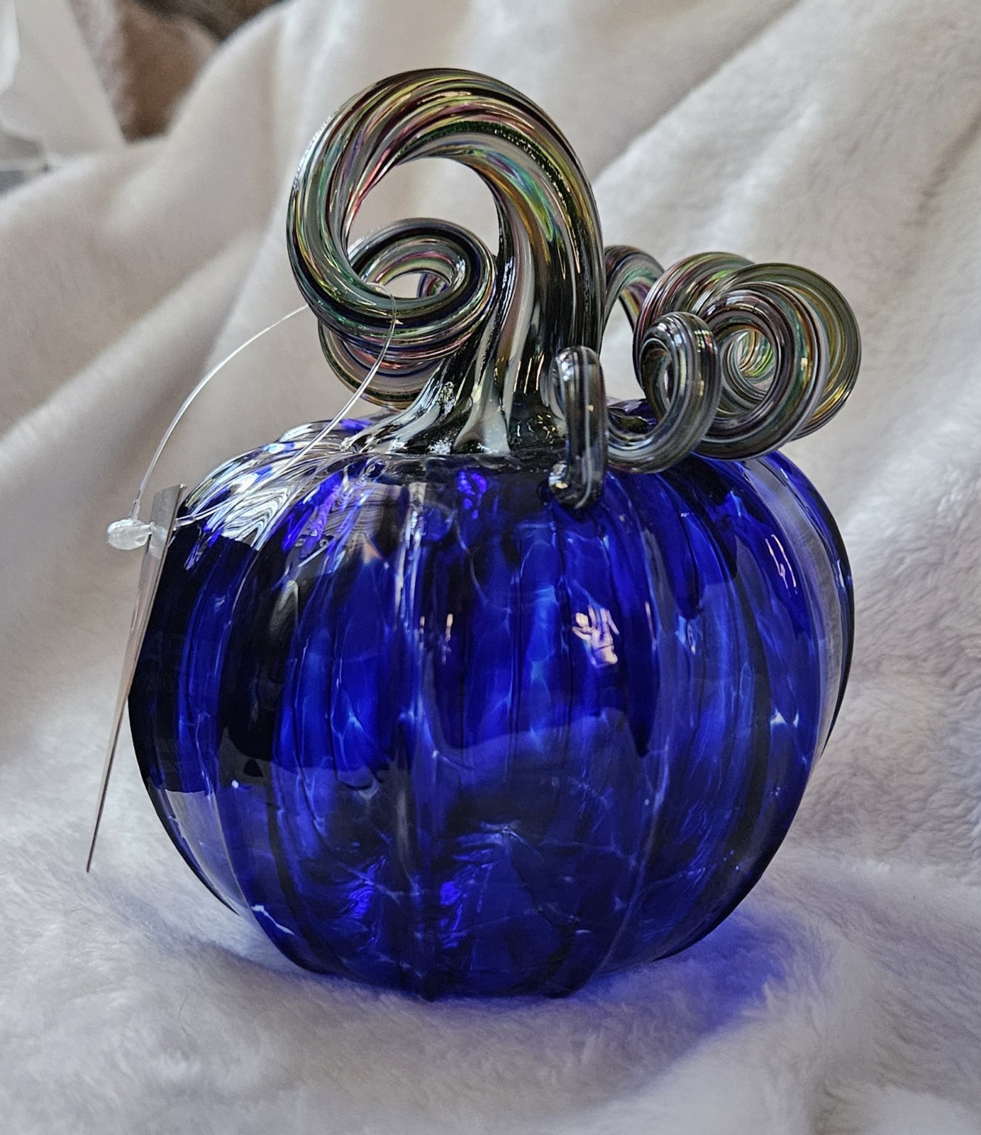 Luke Adams Glassblowing Studio Glass Pumpkin #3640 Small Squat