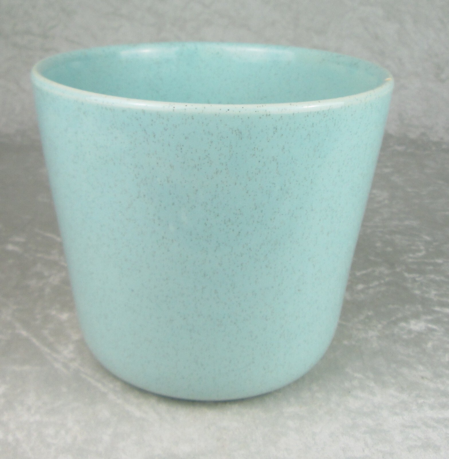 Bauer Pottery Planter Speckled Robin Egg Blue 6-1/4 inch Tall 7 inch Diameter