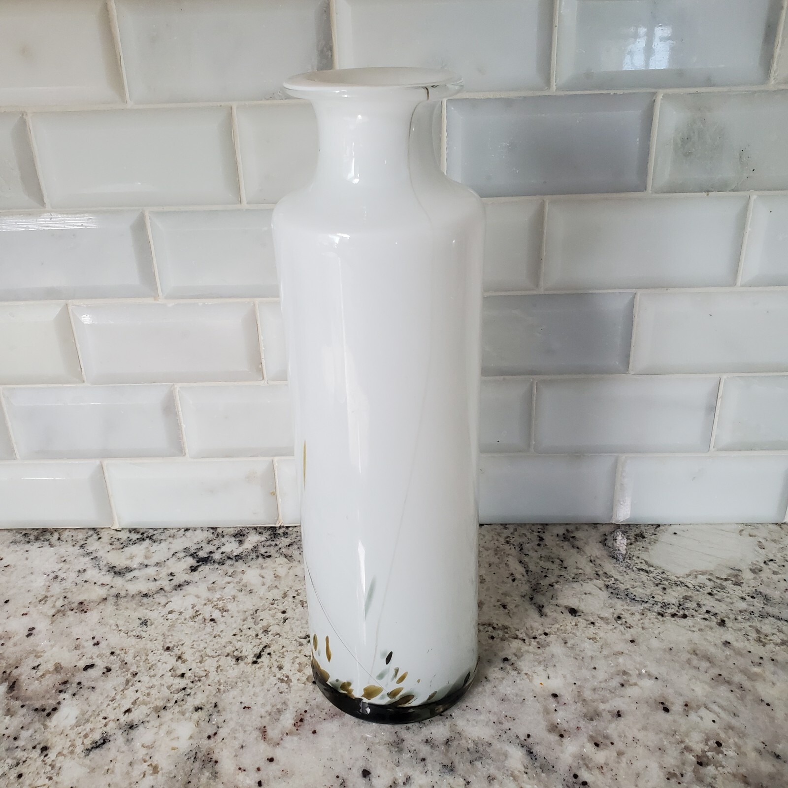 Holmegaard Danish Glass Vase by Per Lutken Signed; Cascade White; Mint Cond