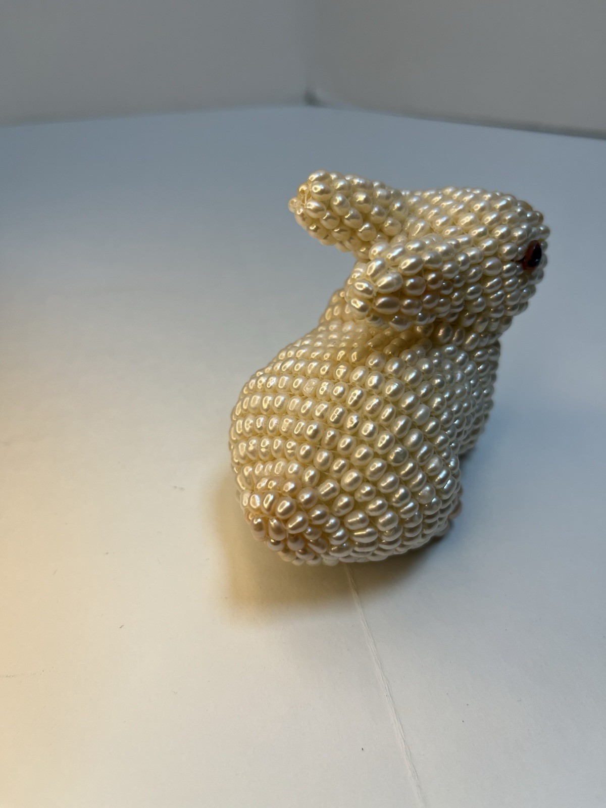 Rice Pearl Bunny Rabbit Figurine Off White 3.5” Collectible Decor