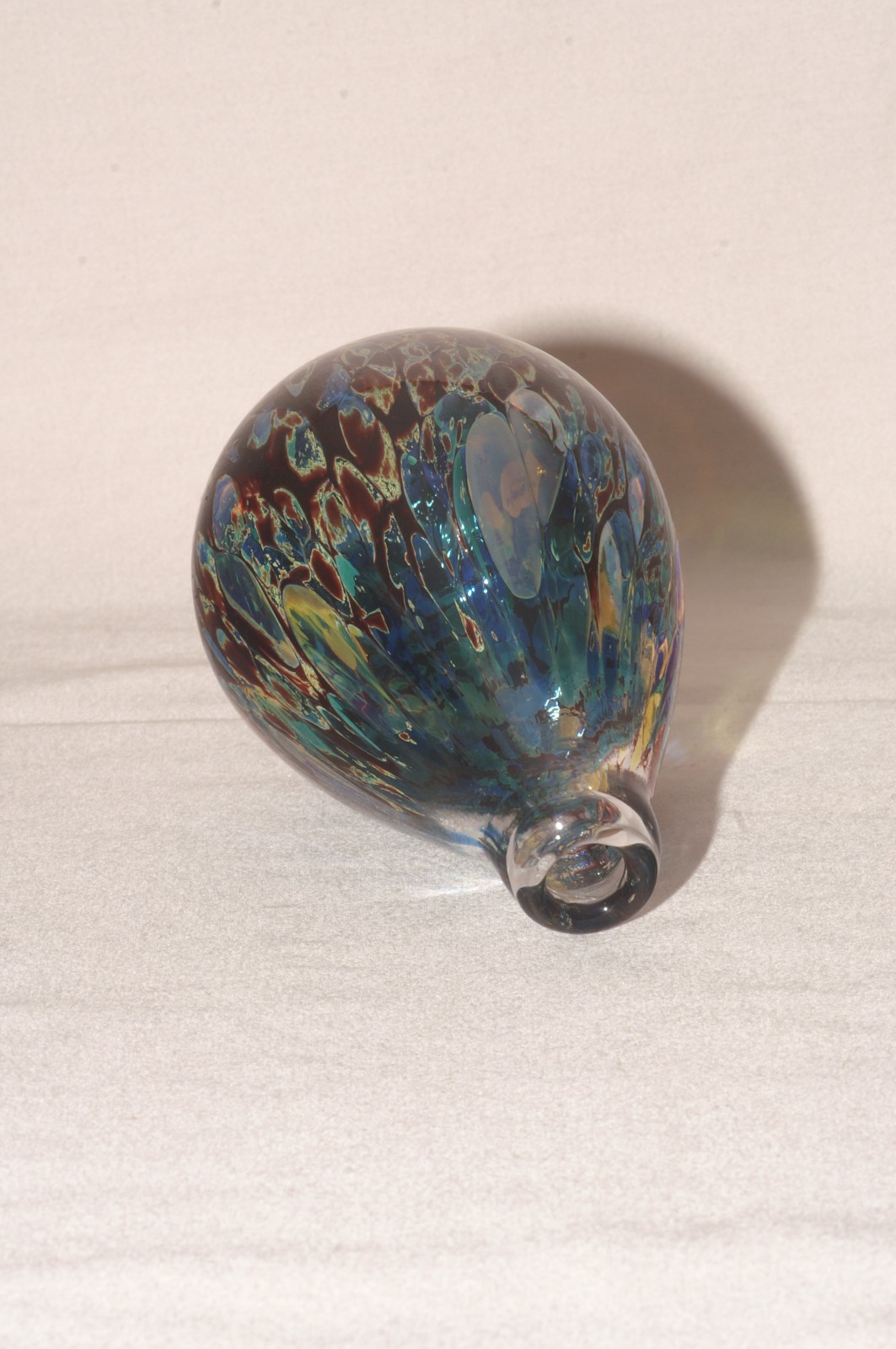 Glass Eye Studio Orchid Pixie Glass Bud Vase with Sticker Excellent