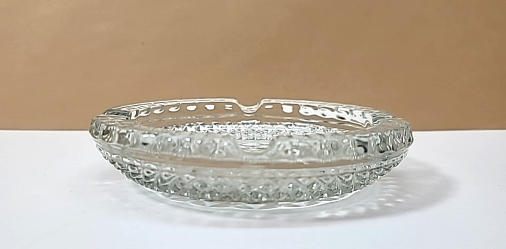 Round Wexford Anchor Hocking Clear Pressed Heavy Glass 5-3/8” Dia. Ashtray-MCM