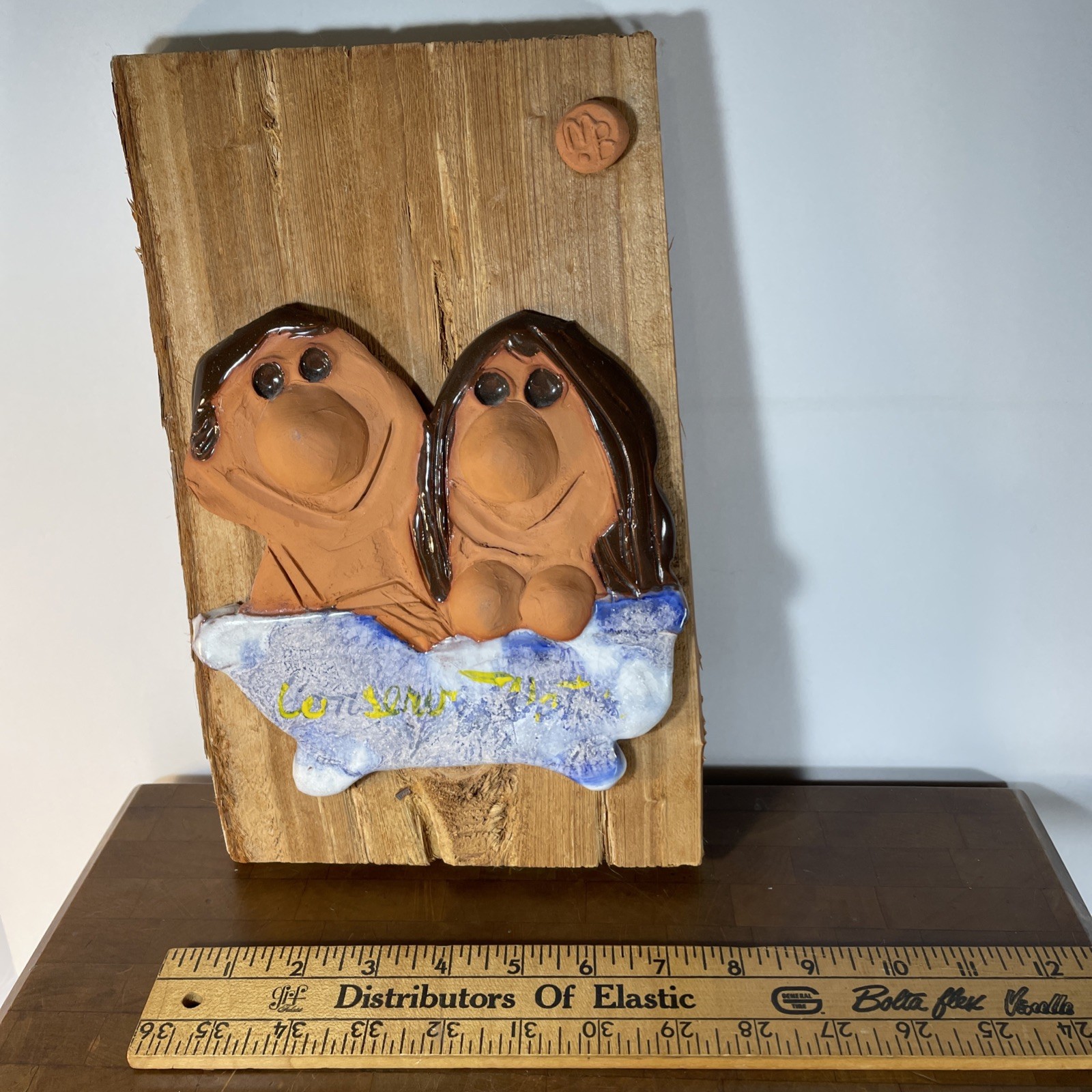 Vintage Mary Blakley Ceramics Bathtub 1960’s-70’s Driftwood Plaque MCM Miami