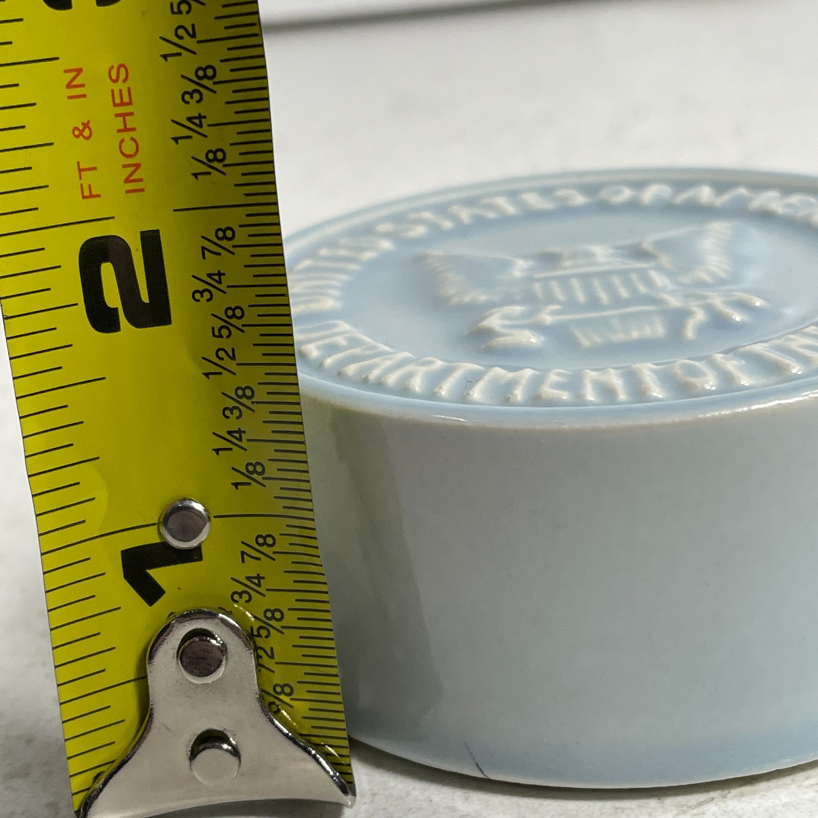 United States of America Department of The Navy Sky Blue Pottery Paperweight