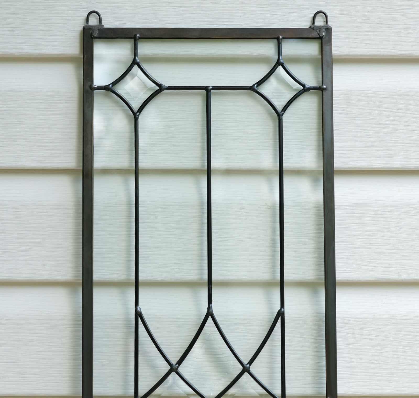 11″ x 33″ Stunning Handcrafted stained glass Clear Beveled window panel