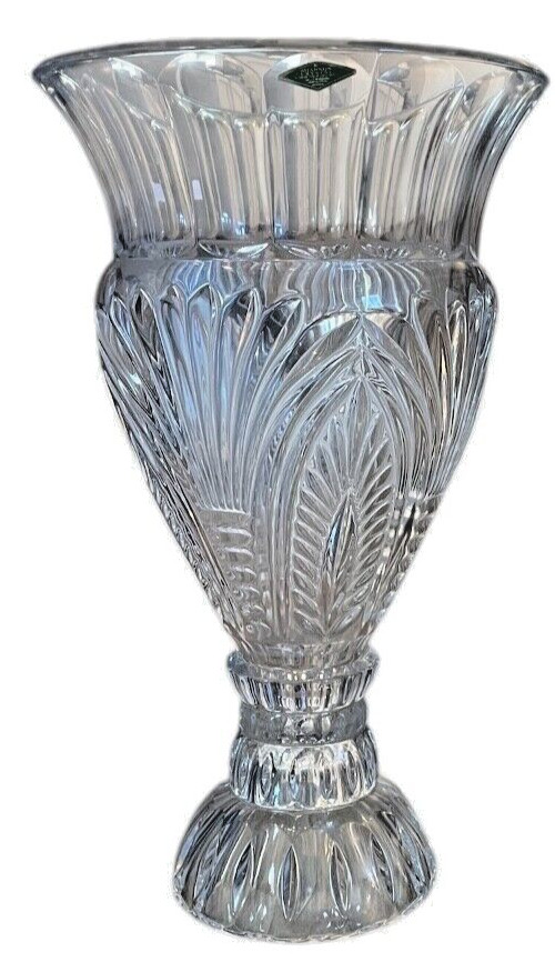 VTG SHANNON CRYSTAL Lrge 16″ 24% Crystal Vase Designs Of Ireland Made IN Czech