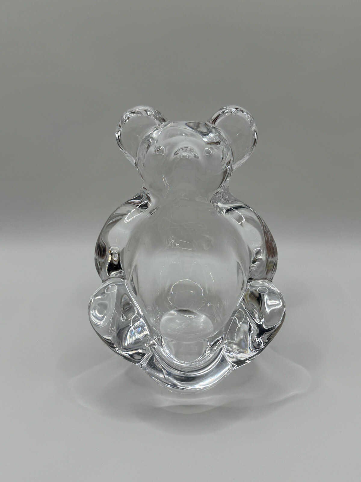 Vintage Art Vannes Crystal Glass Panda Bear Dish France Collectible Curio ***