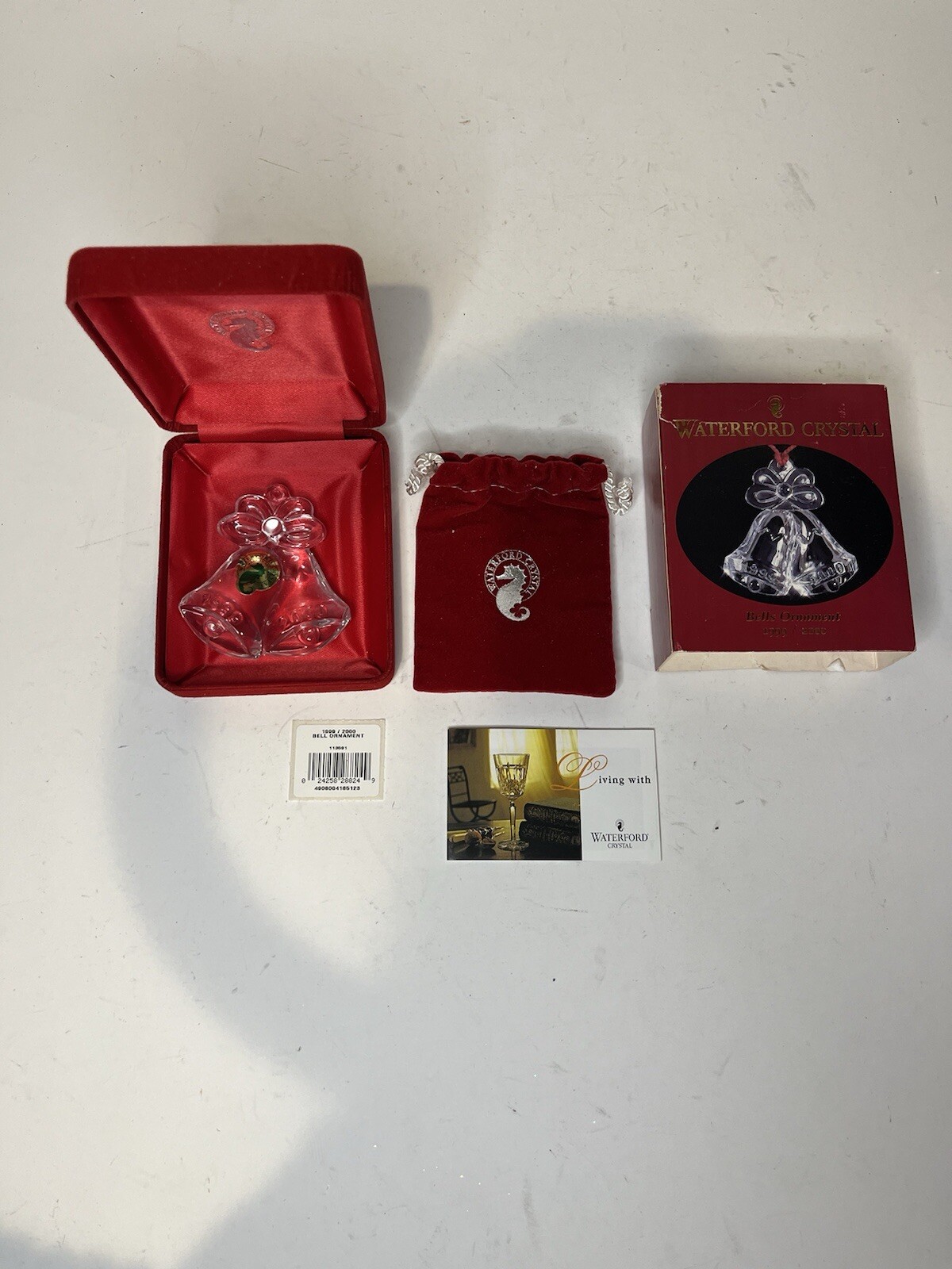 Waterford Crystal Double Bells Ornament 1999 / 2000 W/box