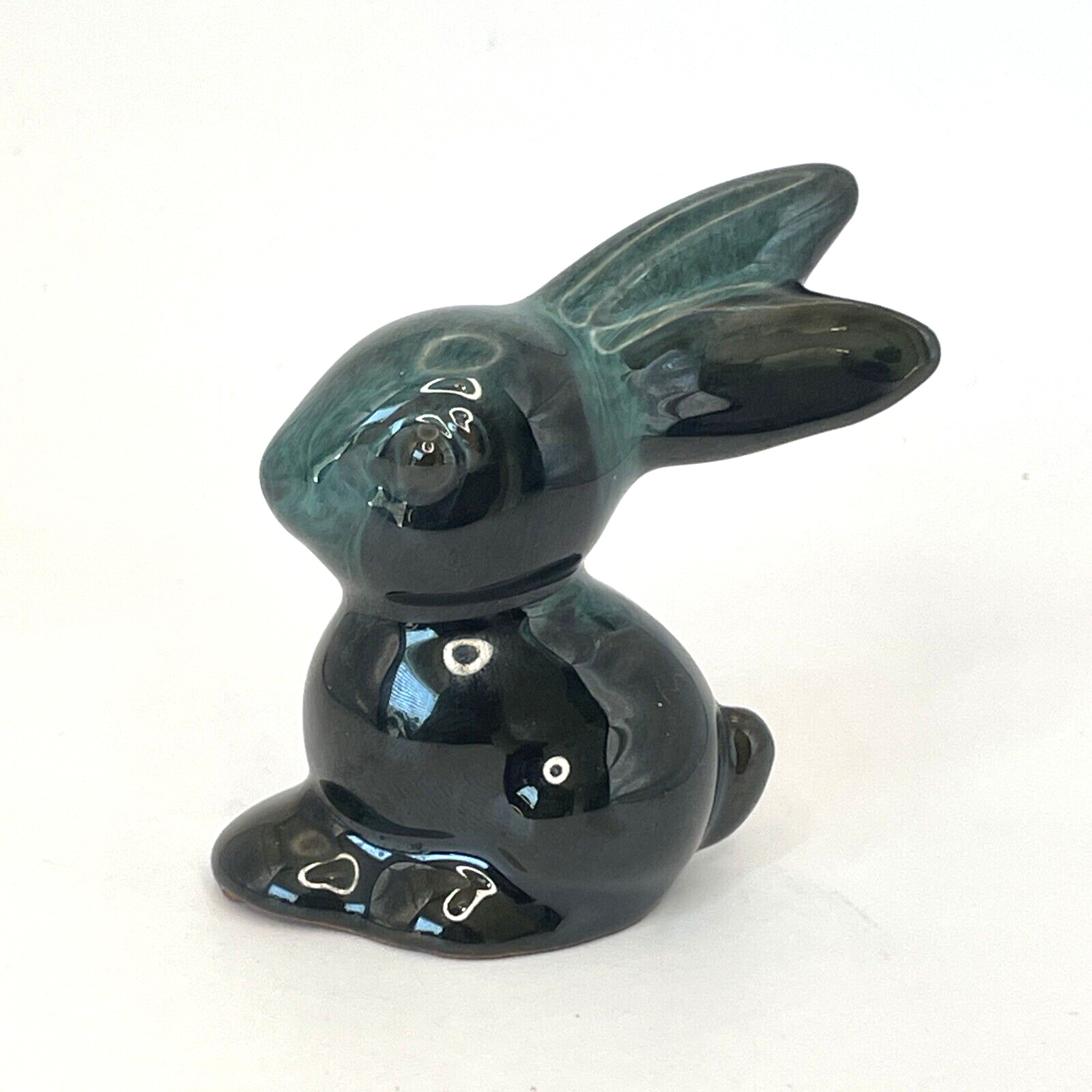 Blue Mountain Pottery Bunny Rabbit Figurine Green Decor Easter