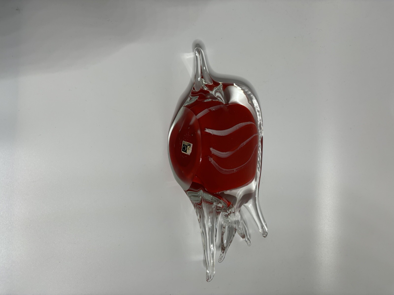 Large Hand Blown Italian Art Glass Gorgeous Angel Fish Figurine 12×8 8 lbs!