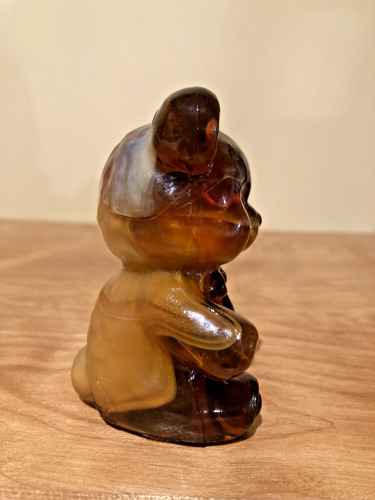 Boyd Art Glass Fuzzy the Bear Carmel Slag. 1989. Excellent condition.