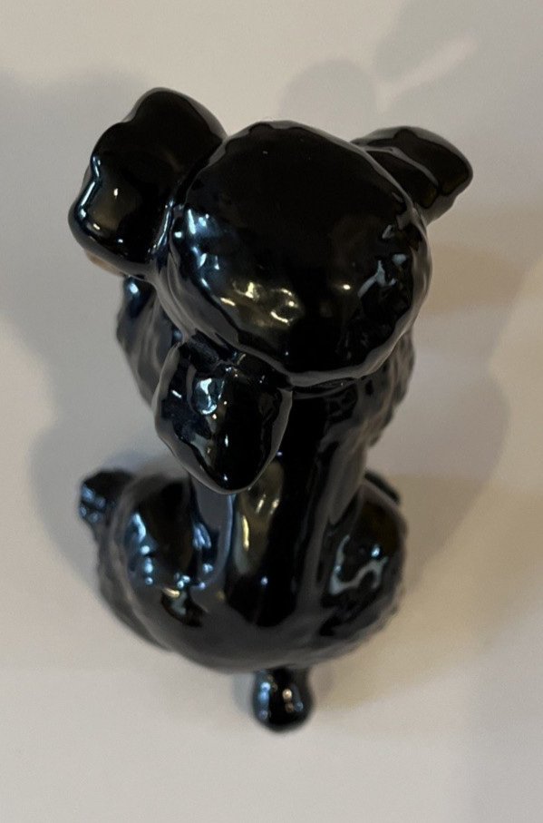 Vintage Goebel West Germany Black French Poodle w/ Leash Figurine #519