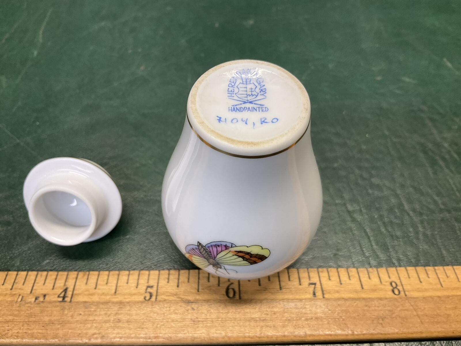 Rare Herend Rothschild Bird Miniature Urn Vase 7104 RO w/ Lid ~ Handpainted EUC