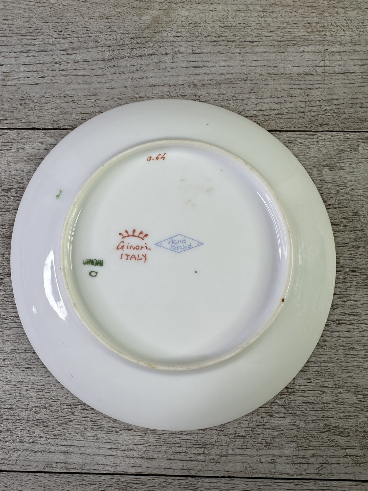Vintage Ginori Italy Hand Painted Daisy Floral Collector Plate Gold Trim N. Fedy