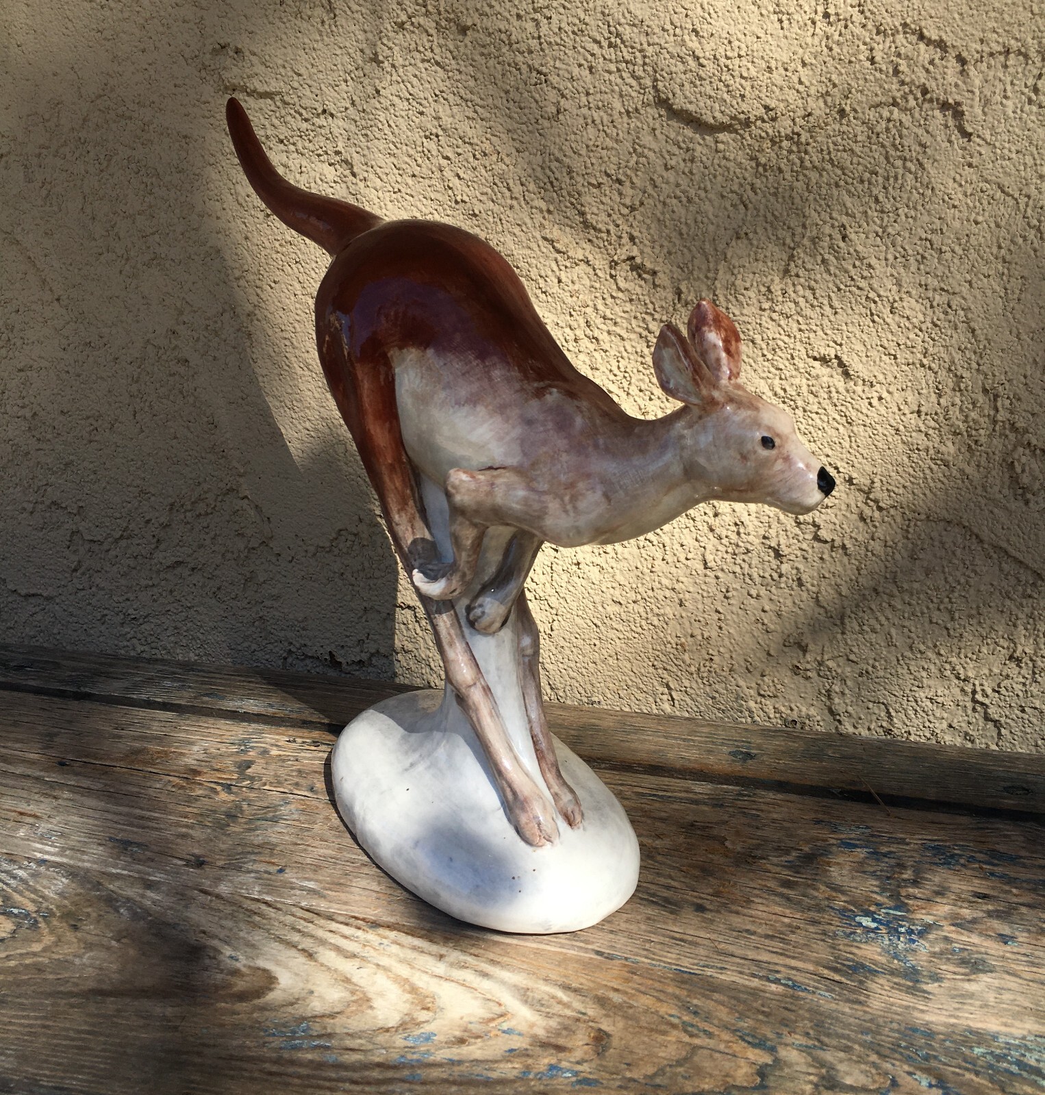 LARGE CERAMIC POTTERY KANGAROO, STUDIO AUSTRALIA, SIGNED CYM, for BAZ LUHRMANN