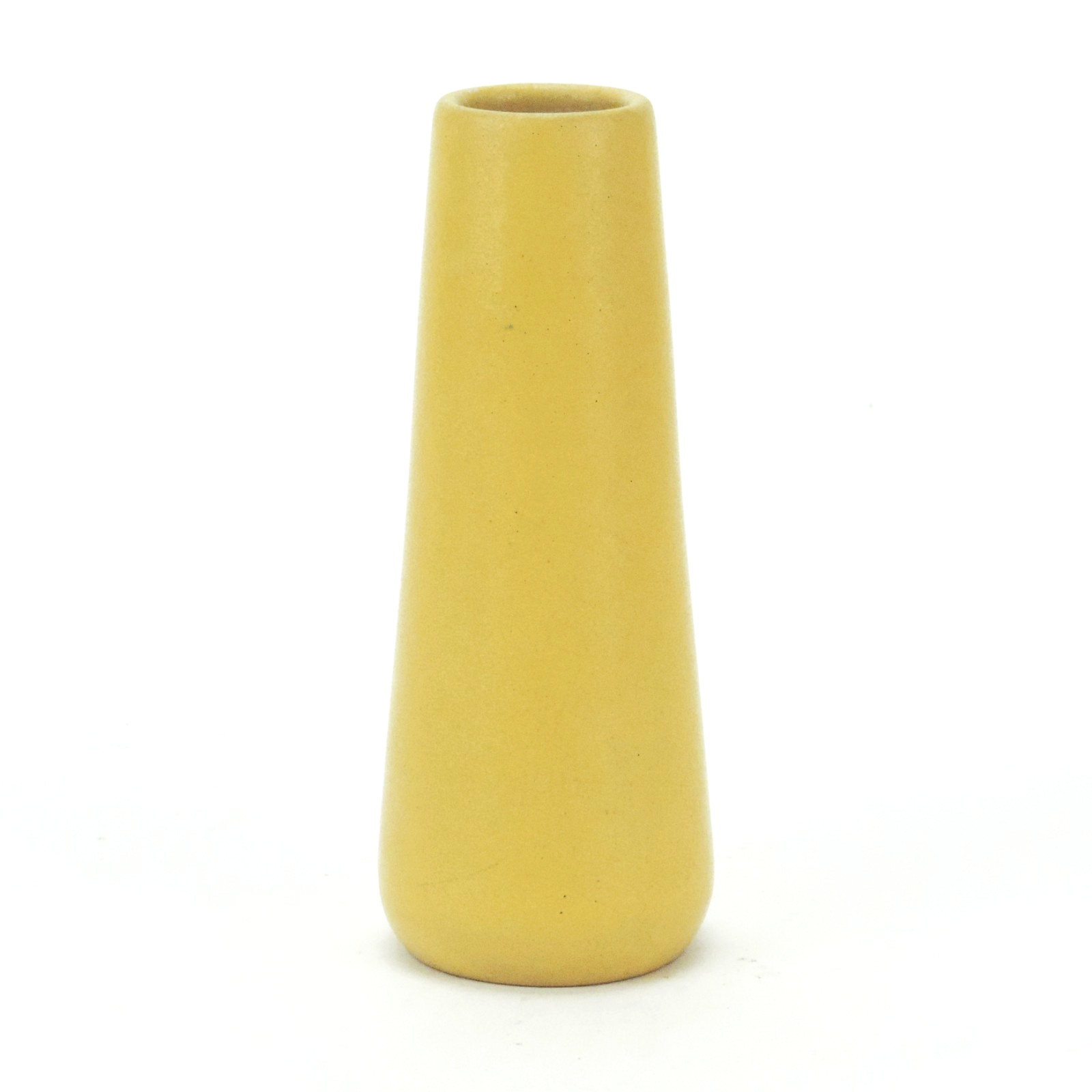 Marblehead Pottery matte yellow undecorated 5″ bud vase arts & crafts