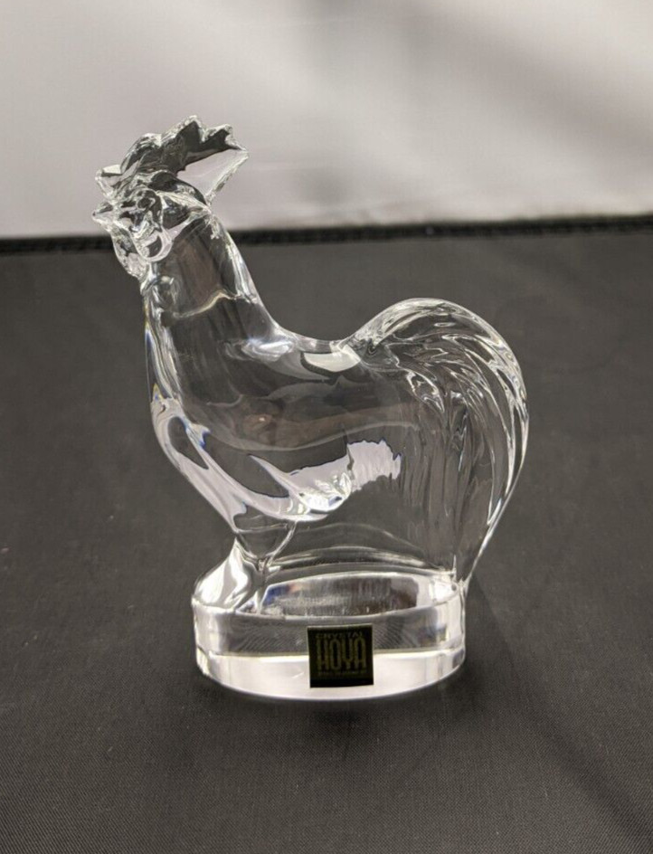 Hoya Japanese Fine Crystal Rooster Collectible Paperweight