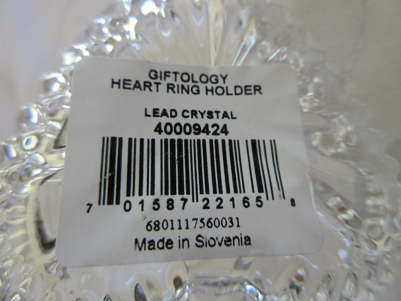 Waterford Crystal Heart Shaped Ring Holder Dish Fine Clear Glass