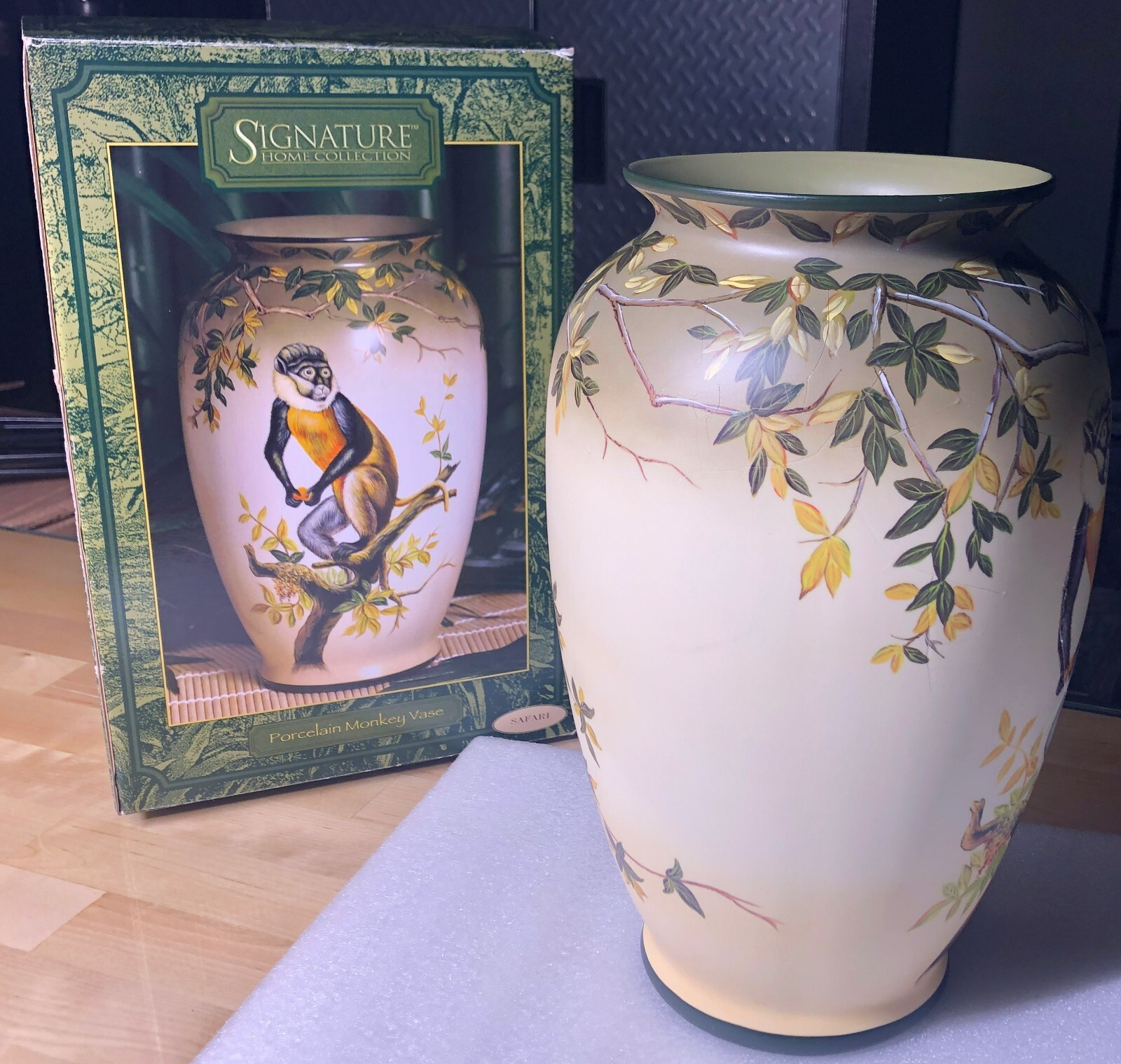 LARGE Porcelain Monkey Vase Signature Home Collection “SAFARI” Squirrel Monkey
