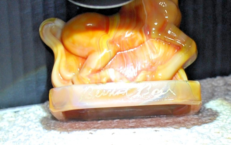 VTG Boyd Art Glass Joey the Horse September Swirl 4″ tall #27 9/7/83 4th set