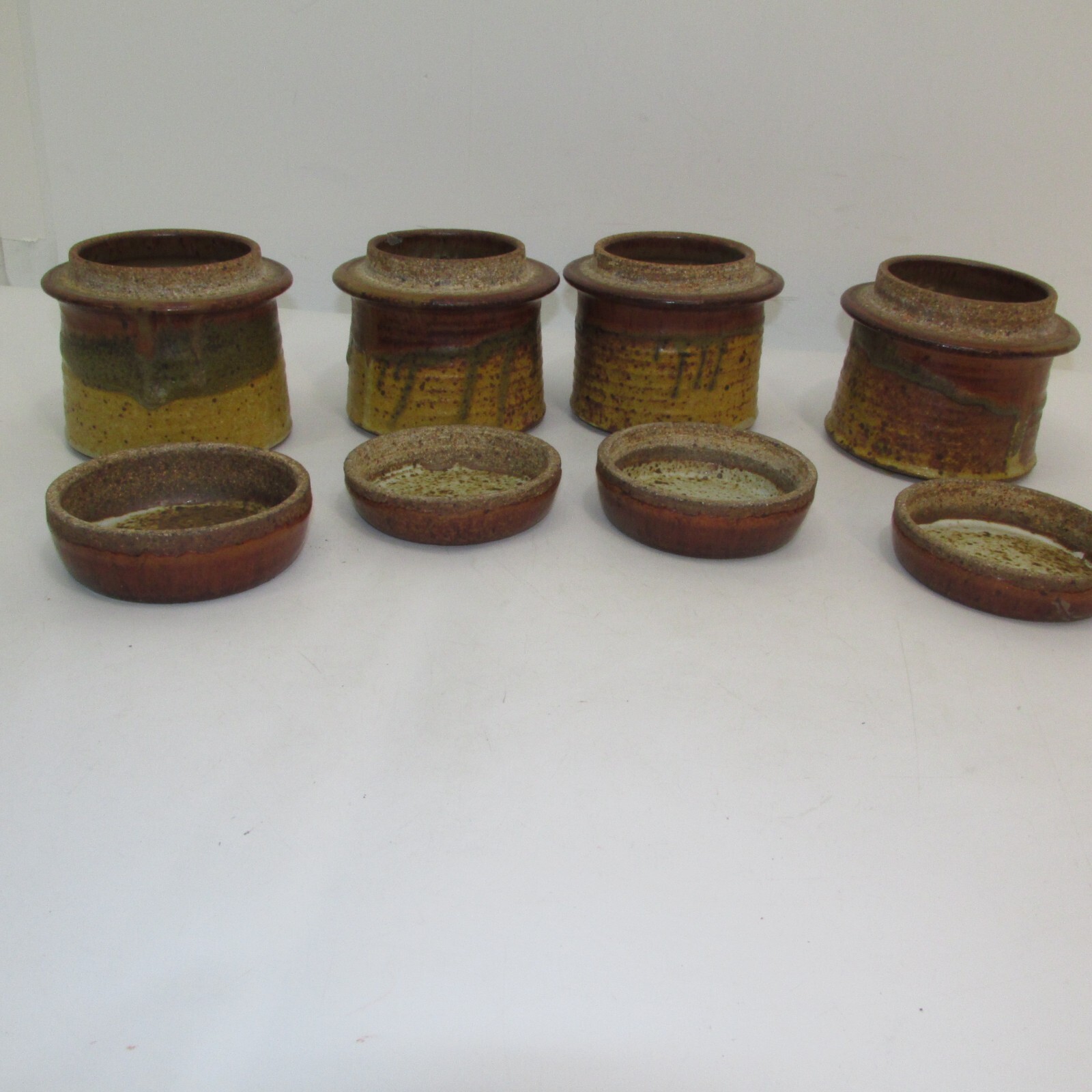 Kenneth Ferguson Pottery signed – 4 pottery jars & Lids -1960’s – 1970’s