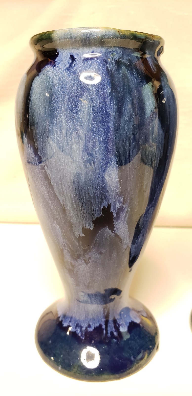 1920s Brush McCoy Pottery Blue Onyx #745 Vases 6-1/4” & 6-3/8″ High. 2 in All.
