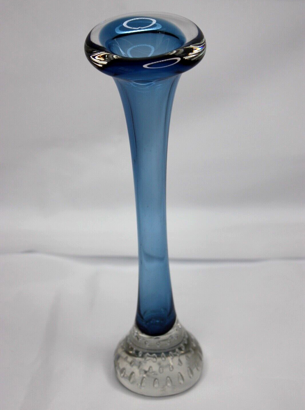 Blue Glass Vase Bullicante Bubble Scandinavian Aseda Glasbruk Jack in Pulpit