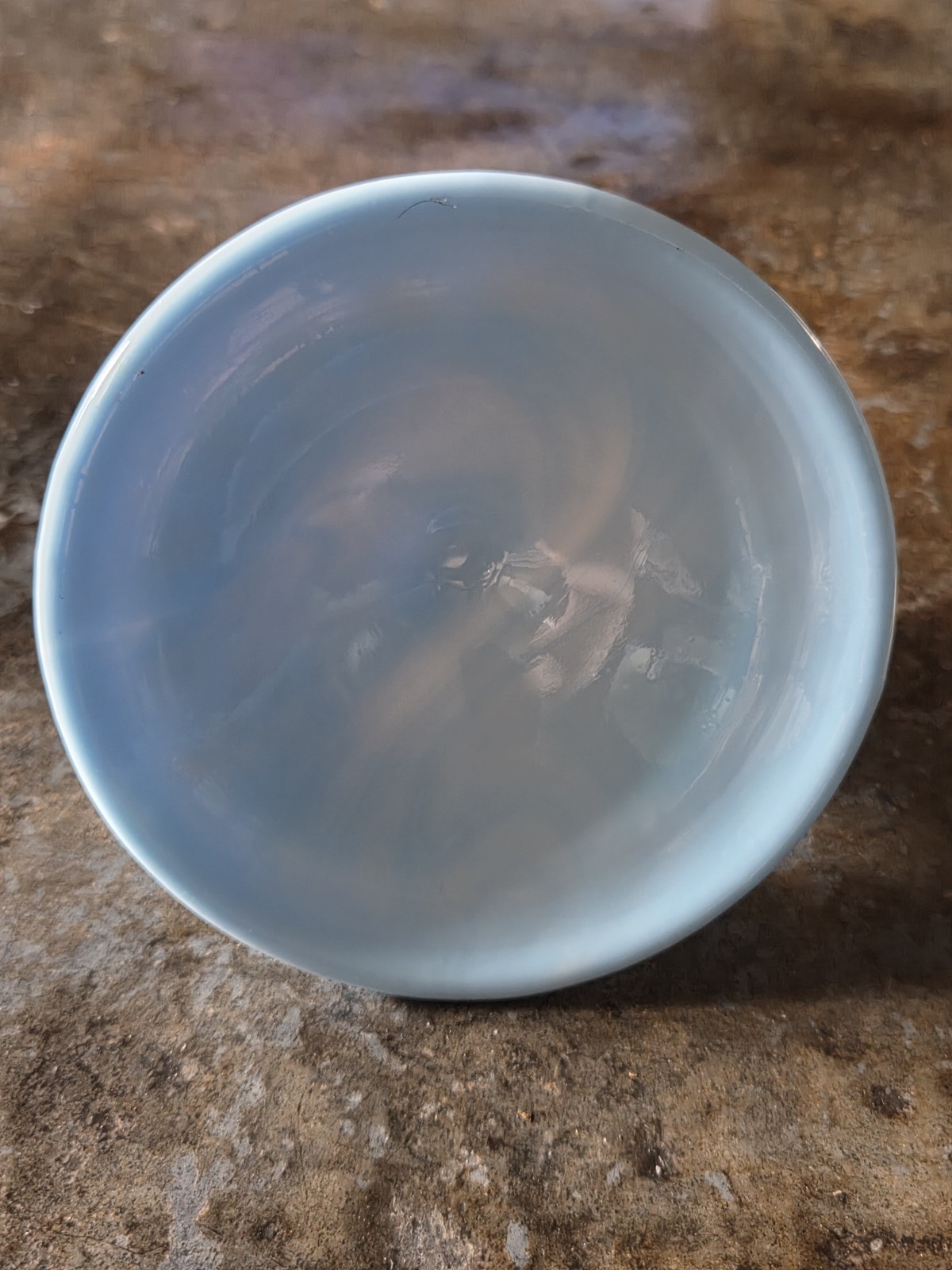 Vintage Single Fenton Blue Swirled Slag Glass Hobnail Taper Candle Holder