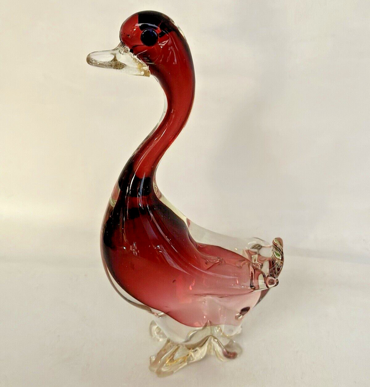 VENETIAN ART GLASS 7 1/4″ DUCK FIGURE