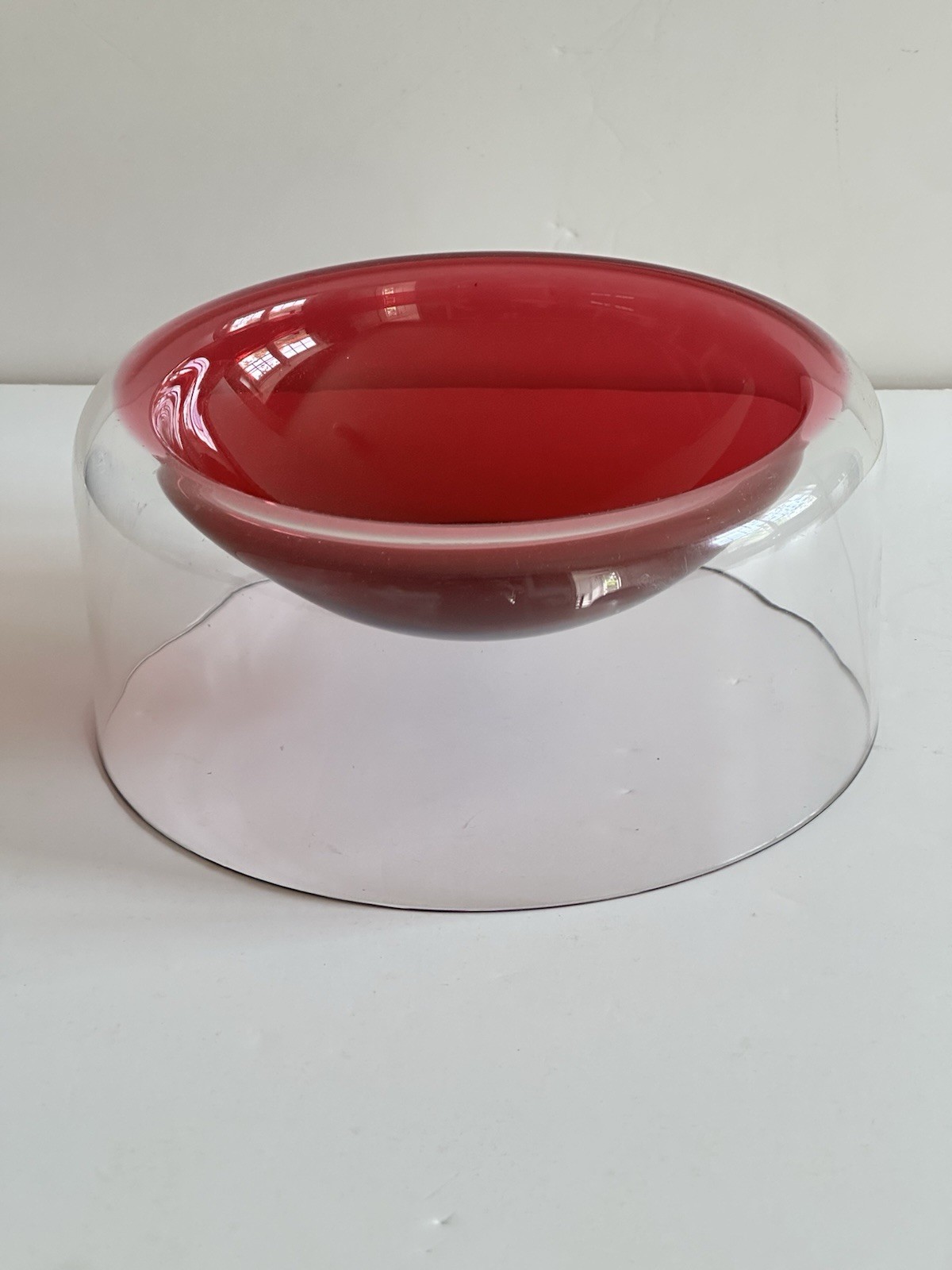 Rare Limited Rosenthal Tapio Wirkkala Crystal Bowl Art Glass Signed Cranberry