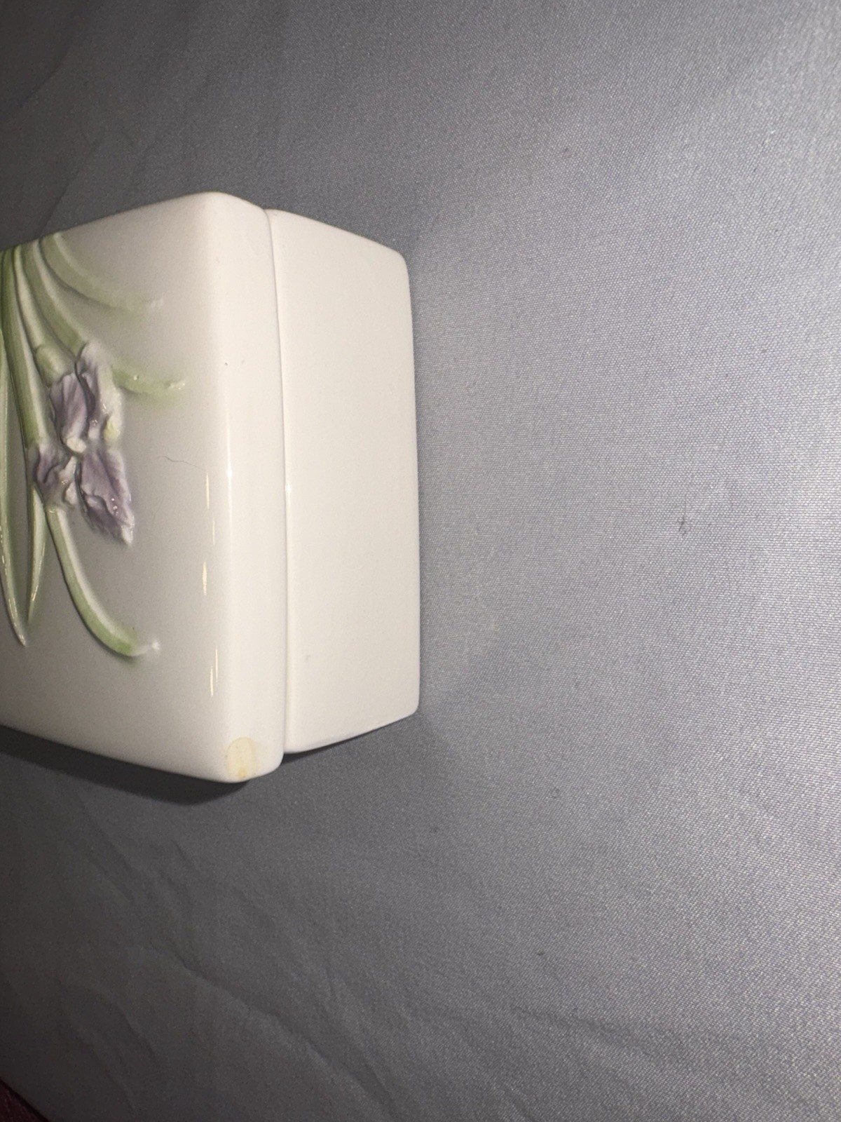 Vintage ceramic box container Pastel fleur Japan