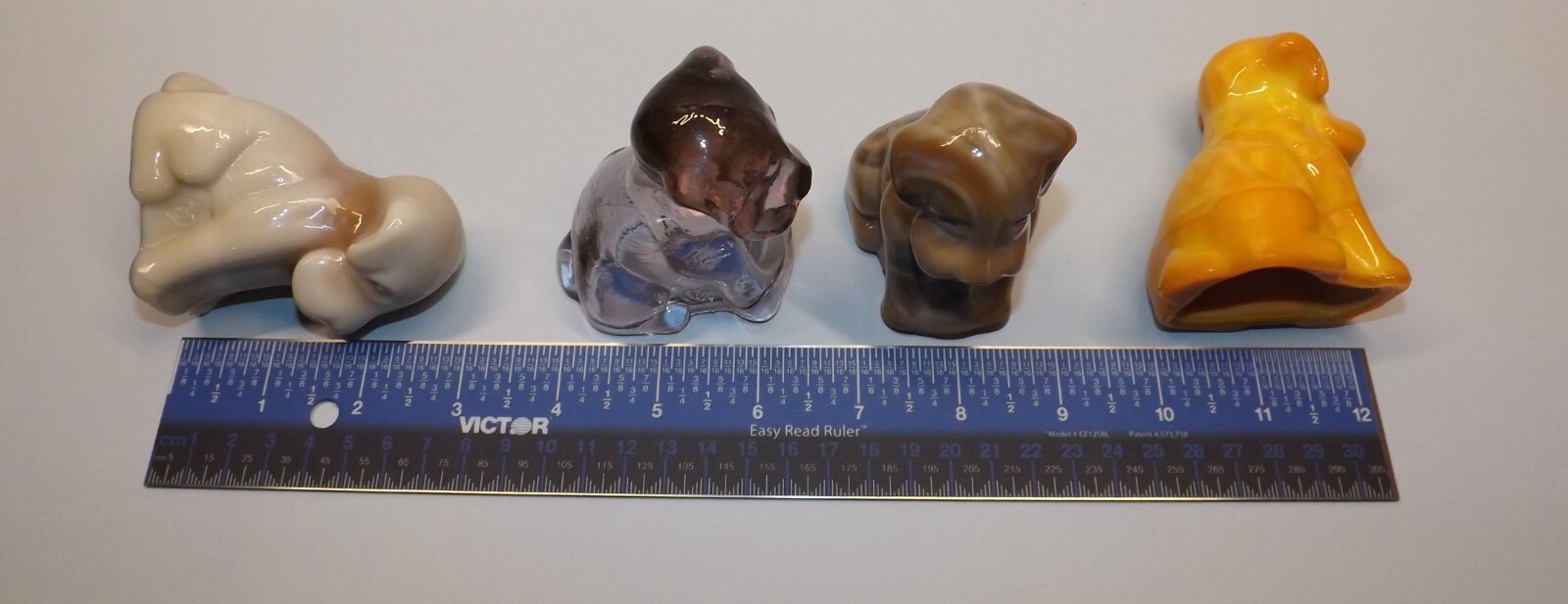 Vintage Degenhart Glass Pooche Dog, Pooch Dogs, Lot of 4, #2