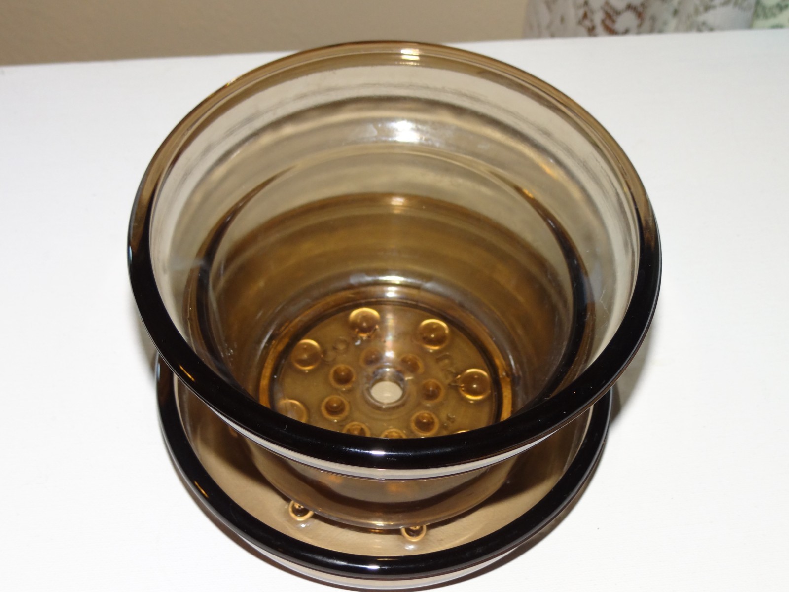 Vintage Corning Ware Visions Plant Helpers Brown Glass Planter saucer tray PH7P