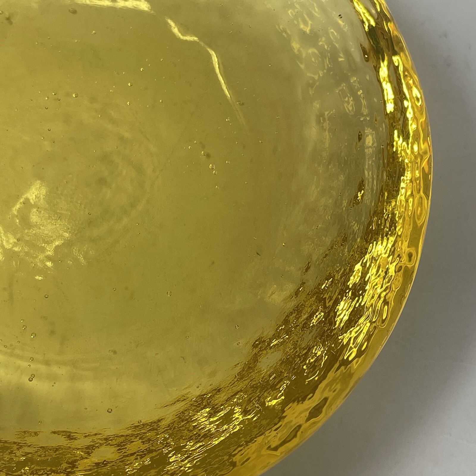 Fire And Light Recycled Glass Candle Pedestal Or Paperweight Yellow