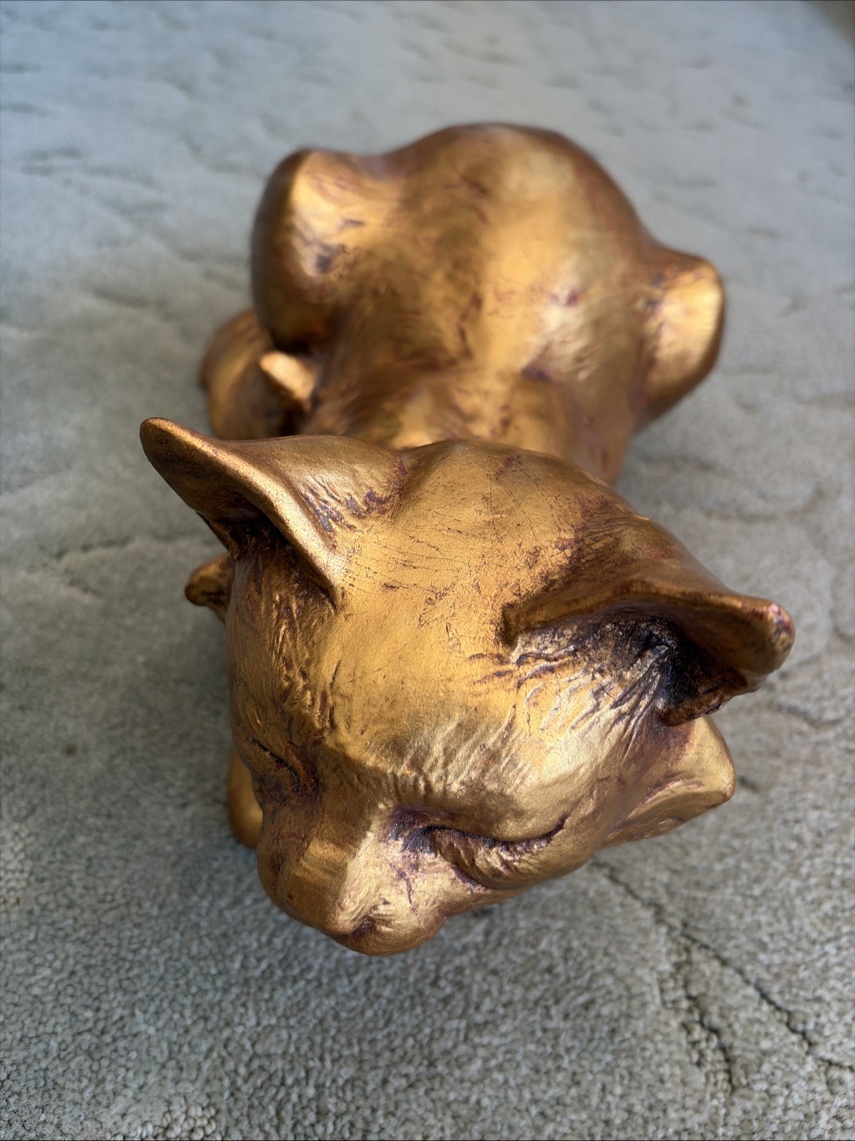 Large Vintage FREEMAN & McFARLIN Matte Finish Gold Cat 17” Scarce (309ME)