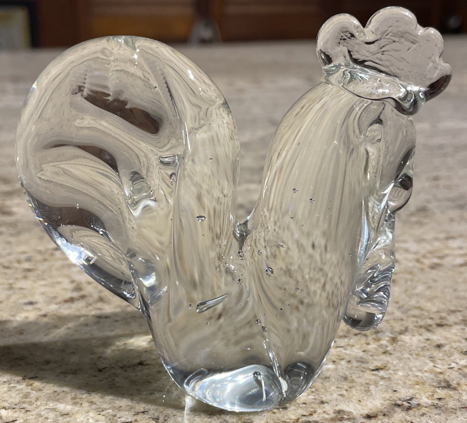 Vintage Crystal ROOSTER Figurine KristalColor 24% Pb Made in Italy (3.25”)