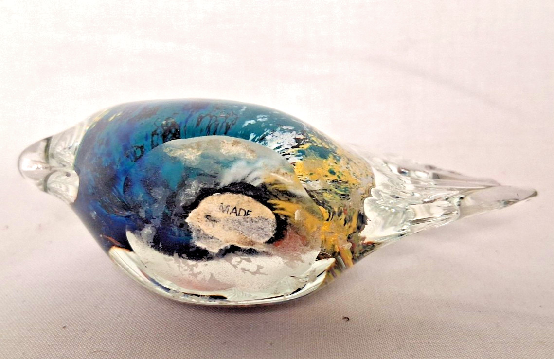 Vintage Murano Style Art Glass Angelfish Paperweight Hand Blown Tropical Fish Fi