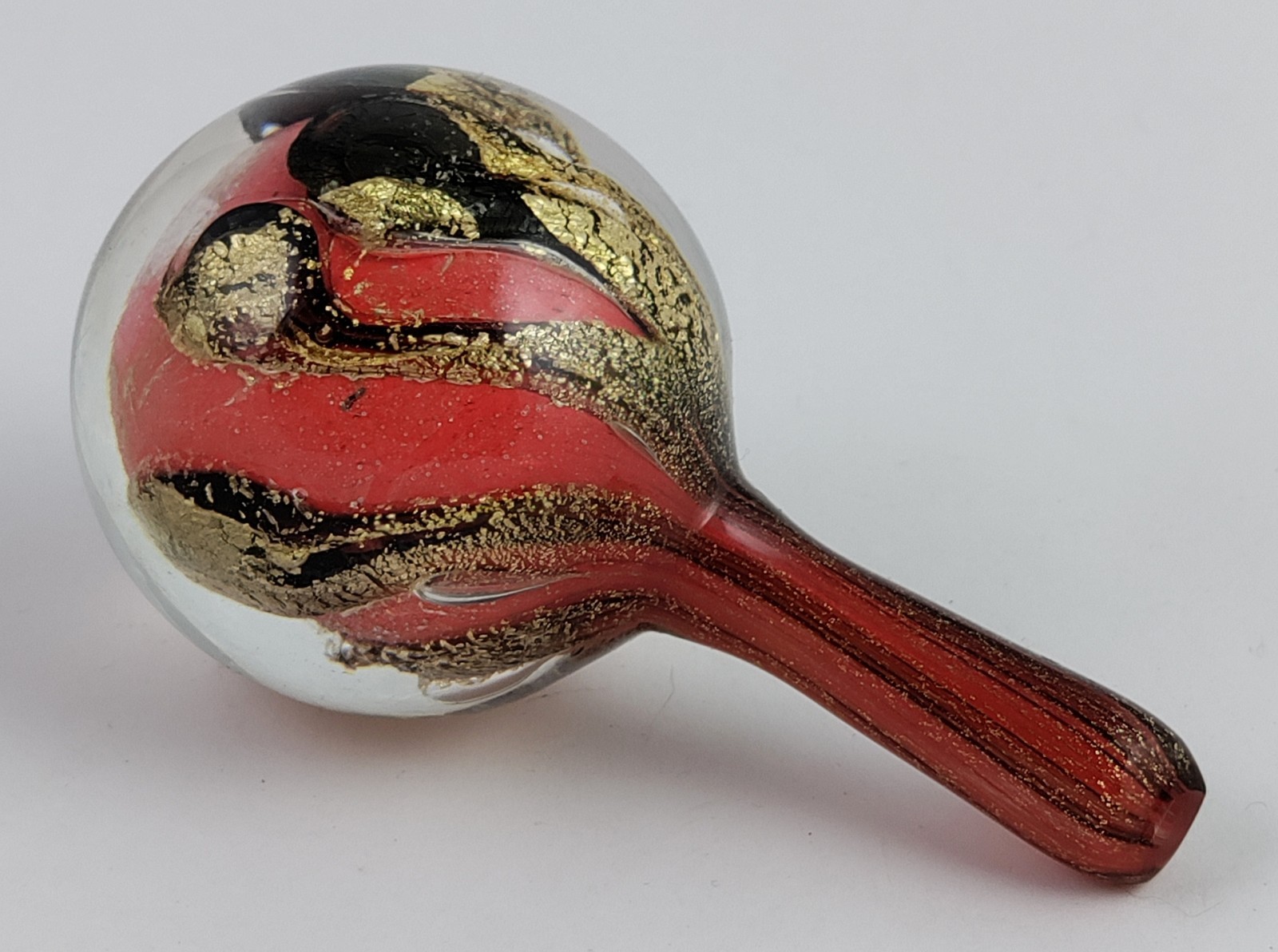 Hand Blown Red Gold Black Art Glass Bottle Stopper Jean Claude Novaro?