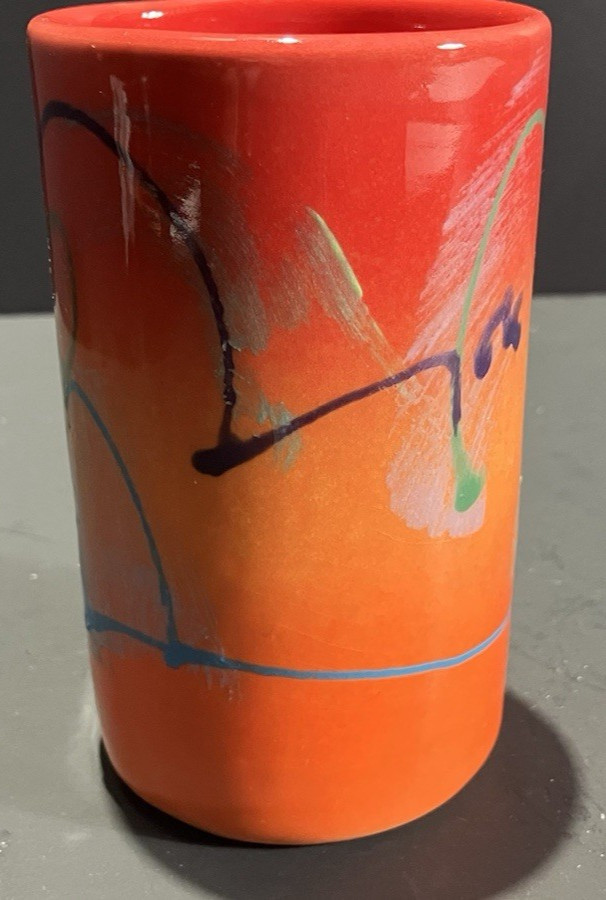 Michael Kifer Studio Art Pottery Vase 4.5” Signed Abstract Post Modern Ceramic