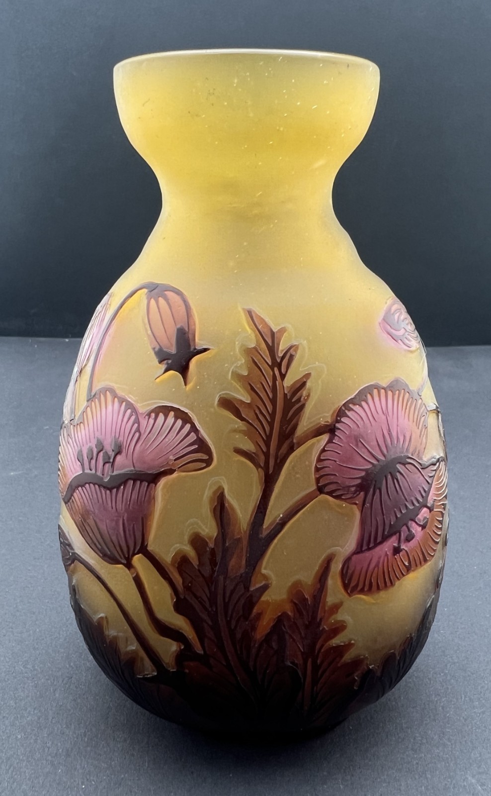 Émile Gallé, Small Oval Vase, H: 13,6 cm / 5.35 Inch