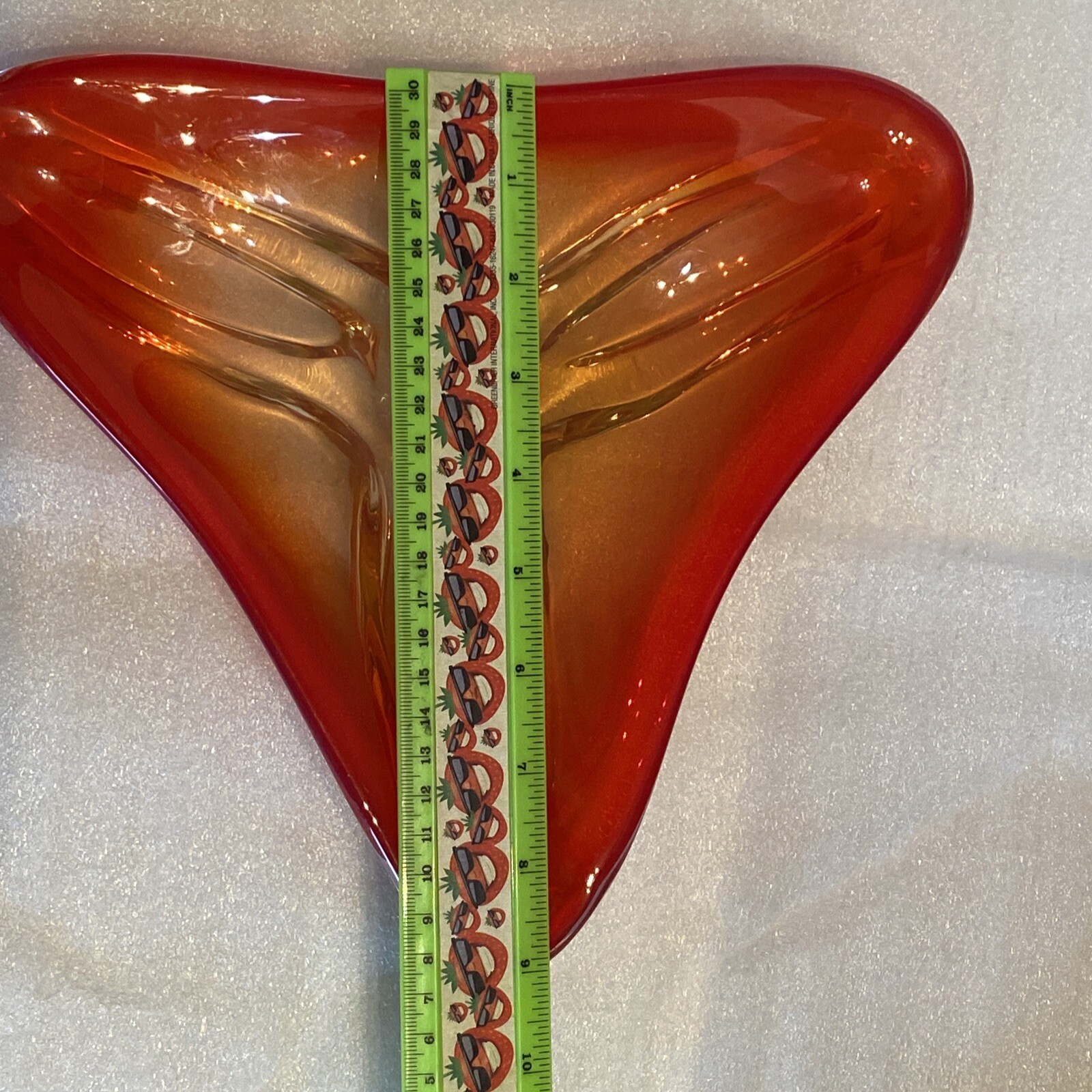 Murano Style Ashtray Italian Art Glass. Fiery Orange And￼ Yellow