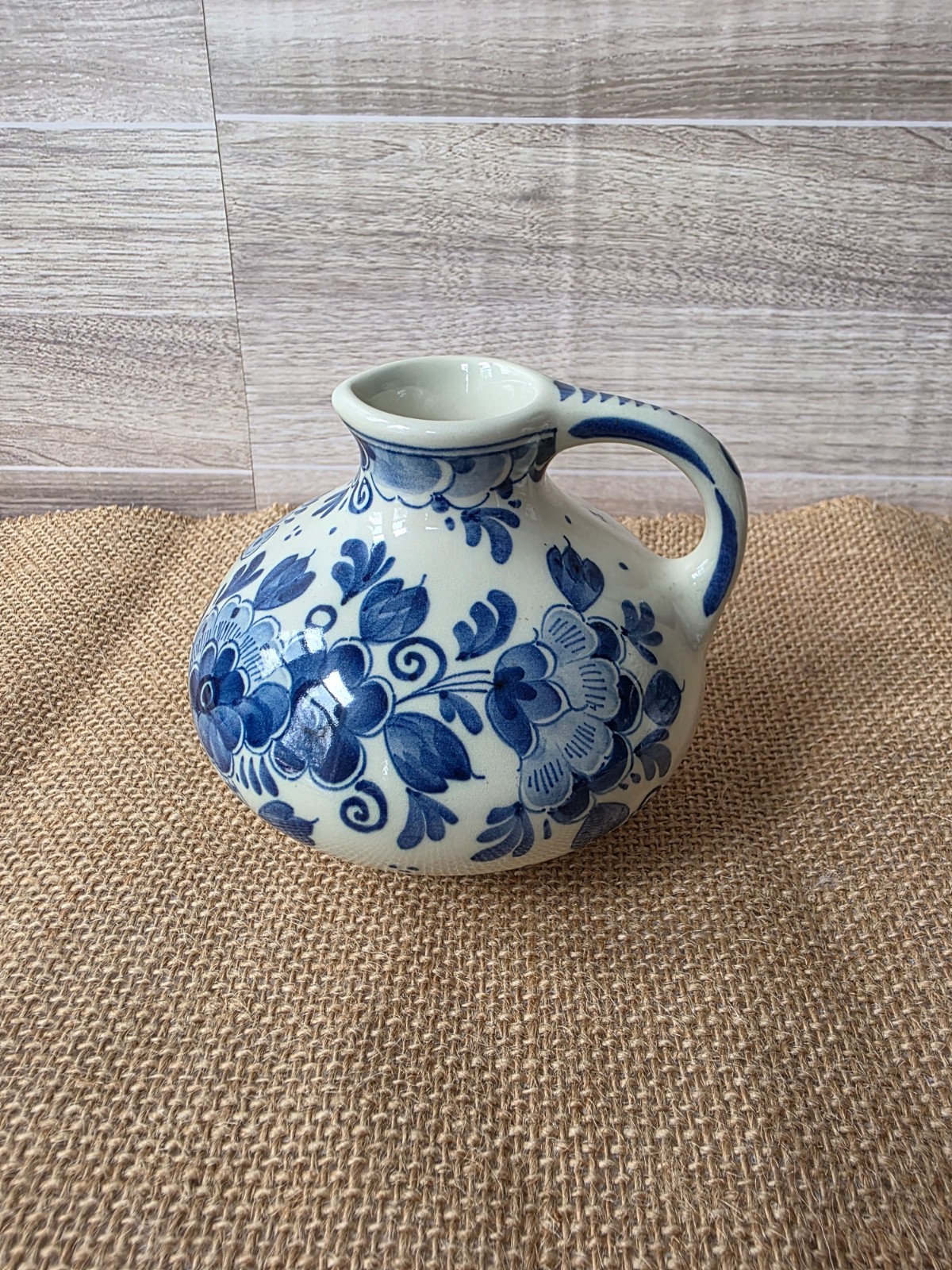 Antique Delft Blue Holland Pottery Small Pitcher Bud Vase Handpainted 6903G BOLS