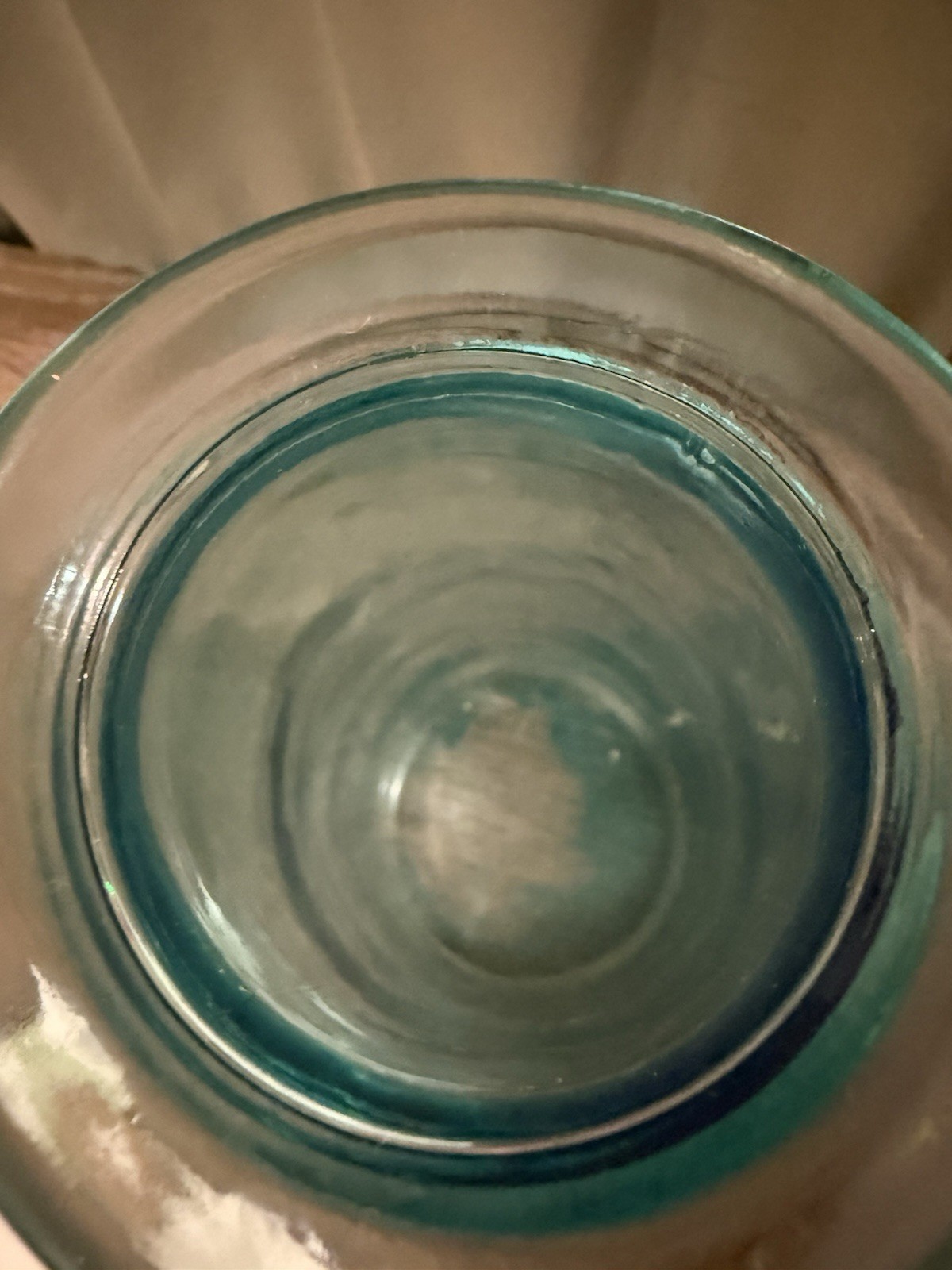 teal blue hand-blown glass bottle vase
