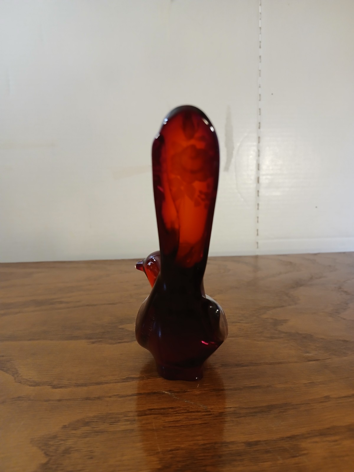 Ruby Red Bird of Happiness Hand Painted by Debi A. Fenton