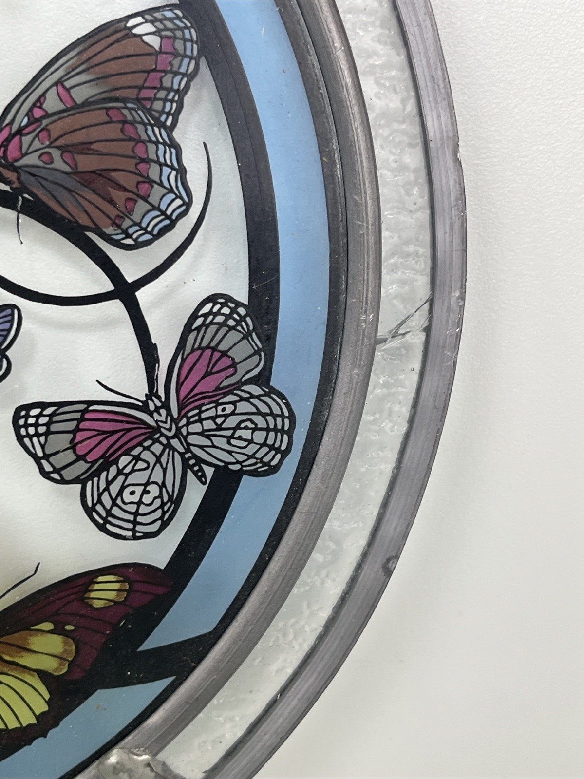Vintage Glassmasters Butterfly 10″ Sunchatcher Window Art Hang Stained Glass