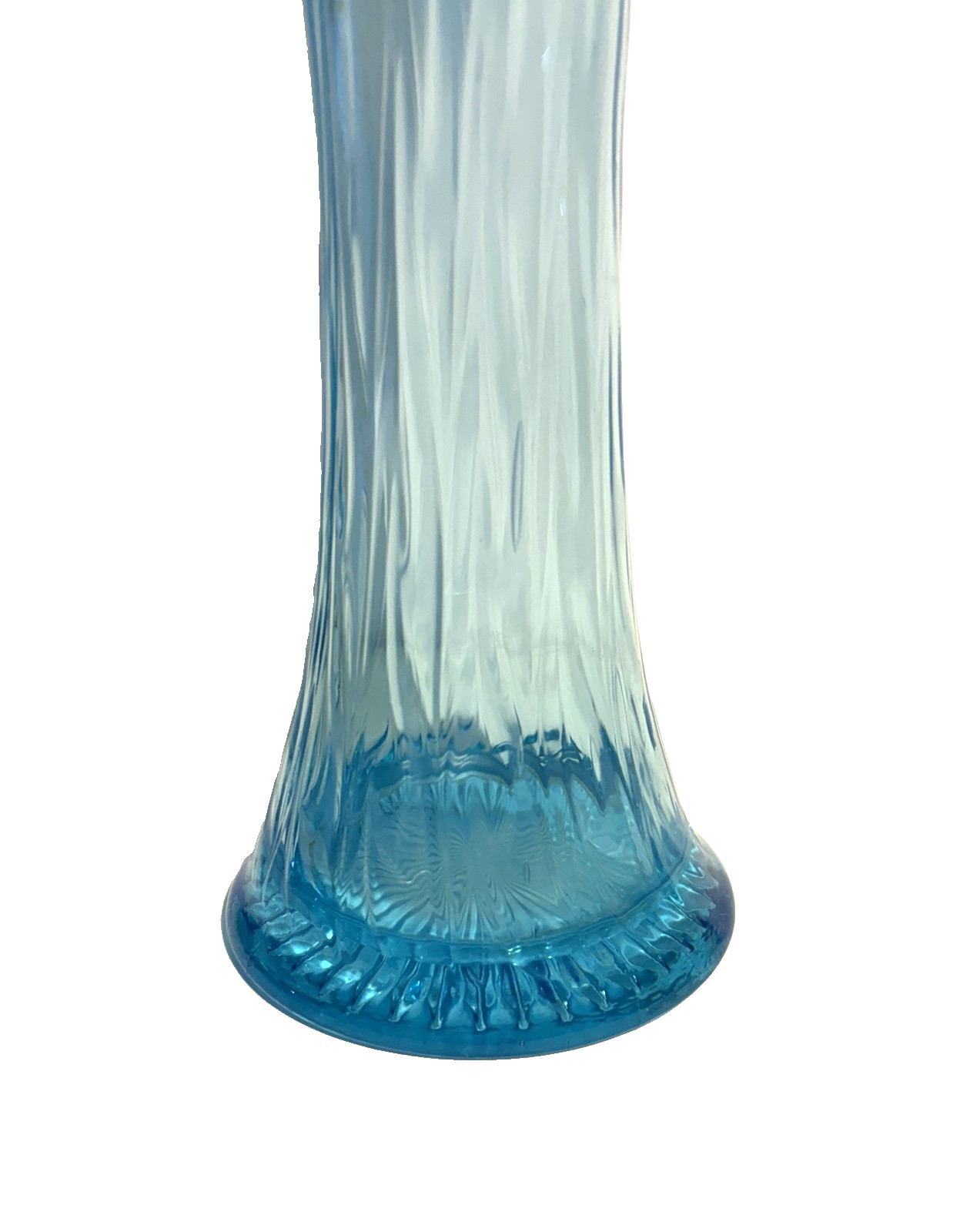 Jefferson Blue Aqua Opalescent Glass Heatherbloom Swung 11″ Vase Intro 1905